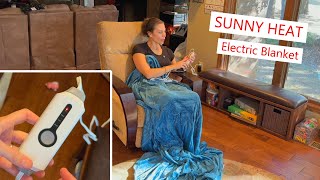 SUNNY HEAT Electric Blanket heats quick soft and warm heated blanket warm [upl. by Pazice]