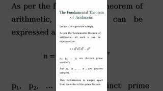 The Fundamental Theorem Of Arithmetic shorts thesecuritybuddy [upl. by Eicaj499]