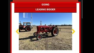 Leading Bidder Going Once Going Twice Farmall Super MTA Diesel [upl. by Naej]