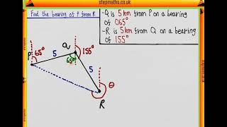 ENGAA 2018 Section 1  Q19 Maths  Bearings  Worked Solution [upl. by Nnairrehs747]