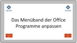 Menüband anpassen Office [upl. by Ellahcim]