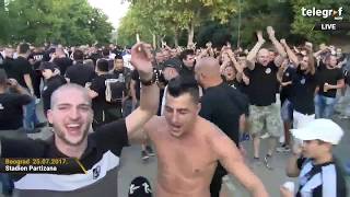 Atmosfera među navijačima pred meč FK Partizan  FK Olimpijakos  3kolo kvalifikacija za Ligu šampi [upl. by Ydniw509]