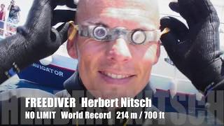 Freediver Herbert Nitsch  WR20 2007 No Limit 702 ft 214 m [upl. by Aihsemak]