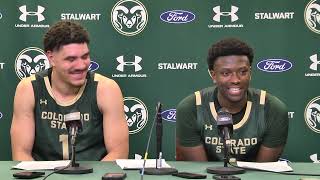 Colorado State Basketball M Player PostGame Wyoming [upl. by Atirhs]