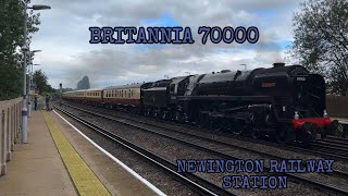 BRITANNIA 70000 Passing Newington Railway Station 23724 [upl. by Ardnac]