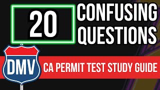 California Permit Test Study Guide 2024 20 Confusing Questions [upl. by Annauj263]