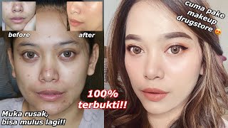 Makeup Tutorial untuk Kulit Berjerawat 100 makeup Drugstore [upl. by Adnal]