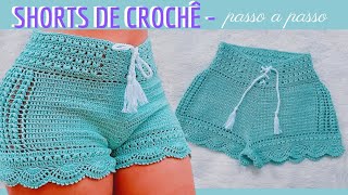 Shortinho Blogueira ou Praiano de Crochê com modelagem PERFEITA  Tutorial Suellen Pontes Crochet [upl. by Noxas129]