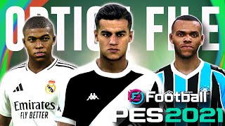 OPTION FILE PES 2021 SET2024  ATUALIZAÇÃO PARA TEMPORADA 2025 COM UNIFORMES E TRANSFERÊNCIAS [upl. by Ciri]