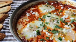 Shakshuka Recipe Eggs Poached in Spicy Tomato Pepper Sauce  Food Wishes [upl. by Arjan]