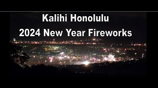 4K Kalihi Honolulu New Year illegal Fireworks 2024 [upl. by Sosthenna]