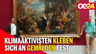 Klimaaktivisten KLEBEN sich an Gemälden fest 🖼 [upl. by Navoj]