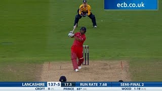 Ashwell Prince cracks 72 from 53 balls  Hampshire v Lancashire Lightning highlights [upl. by Shantha271]