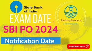 SBI PO Notification 2024Exam Date All About SBI Clerk  sbi video [upl. by Carlson]