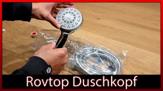 Rovtop Duschkopf Handbrause Chrome Duschbrause mit AntikalkFunktion  Unboxing  Test  Review [upl. by Ja]