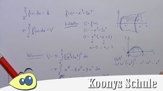 Rotationsvolumen Erklärung mit Beispiel x³  3x²  Rotationskörper Analysis [upl. by Htide855]