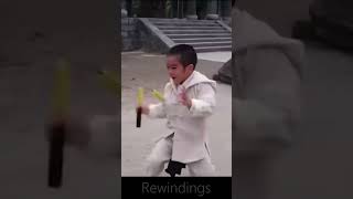 SUPER KID Baby Bruce Lee Ryusei Imai with Nanchaku  Rewinding [upl. by Nnaycart]