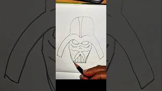 Drawing Darth Vaders mask starwars [upl. by Aicertap]