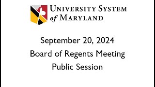 USM Board of Regents Meeting  September 20 2024 [upl. by Ettennil]