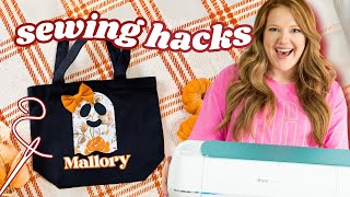 How I Use My Cricut For Sewing Projects 🧵BEGINNER FRIENDLY Halloween DIY [upl. by Diet]