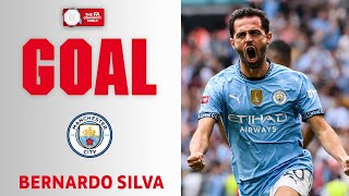 GOAL  Bernardo Silva  Manchester City 11 Manchester United  FA Community Shield 2024 [upl. by Lehcsreh]