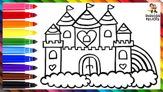 Dibuja y Colorea Un Castillo En Las Nubes ☁️🏰🌈☁️ Dibujos Para Niños [upl. by Phaidra]