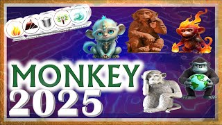 ✪ Monkey Horoscope 2025  Fire Earth Metal Water Wood [upl. by Nyladam576]