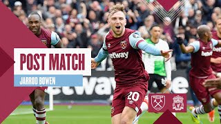 “I Loved Being Back Out There”  West Ham 22 Liverpool  Jarrod Bowen  Post Match Reaction [upl. by Ahsilek696]