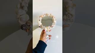 DIY seashell mirror decor shortviral diy diycrafts artandcraft artshortsseashellart art [upl. by Ailaham468]