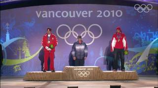 Alpine Skiing Men Super Combined Victory Ceremony  Vancouver 2010 [upl. by Whallon]