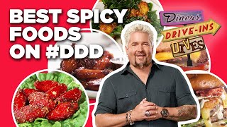 Top 10 DDD Spicy Food Videos with Guy Fieri  Diners DriveIns and Dives  Food Network [upl. by Charmian]