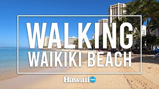 Warm and Sunny Waikiki Beach Walk in Hawaii [upl. by Anoet161]