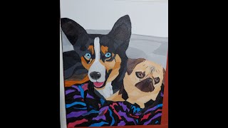 Axe amp Benny SpeedPaint  Geometric Pet Painting Timelapse [upl. by Saberio676]