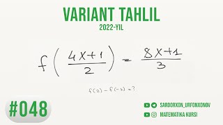 048 Misol  Variant tahlil [upl. by Neil]