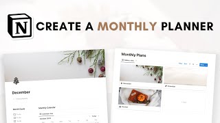 Create a monthly planner in Notion beginner tutorial  free template [upl. by Norene703]