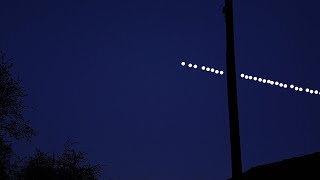 Starlink Satellites train seen in the sky  view from earth  Elon Musk SpaceX [upl. by Irrok]