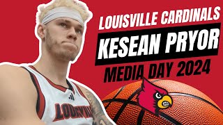 Louisville Cardinals Basketball Kasean Pryor  Media Day 2024 [upl. by Neeluj643]