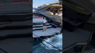 Conor McGregor’s 4000hp Lamborghini yacht arriving at the F1 track in Monaco [upl. by Notsnhoj]