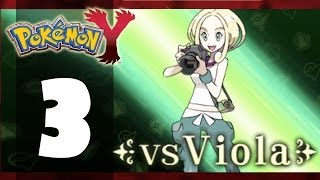 Pokémon Y  Part 3  vs Gym Leader Viola 1st Gym PlaythroughWalkthrough [upl. by Analos636]