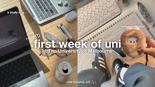 STUDY VLOG 🥕 first week of uni 9AM lectures play line friends event 2nd year at unimelb [upl. by Elamor]