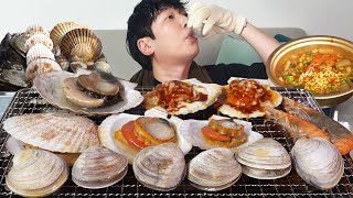 혼술 끝판왕 조개구이에 쐬주 적셔Ft조개라면 백합탕 리얼먹방 Grilled Clams MUKBANG ASMR EATINGSHOW [upl. by Hayden]