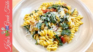 Greek Sausage amp Spinach Pasta  Ken Panagopoulos [upl. by Nosreh242]