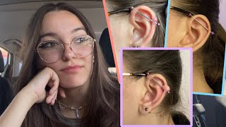 removing my industrial piercing sad [upl. by Crista]