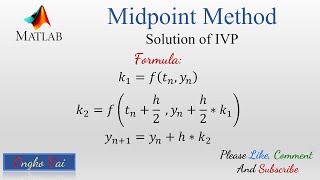 Midpoint Method for IVP  Numerical Methods in Matlab [upl. by Bohun833]