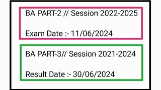 LNMU BA PART2 Session 20222025 Examination Date Out  PART3 Session 20212024 Result Date [upl. by Leviram]