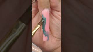 AQUAMARINE BDAY NAILS 🥳 Builder Gel Nails Tutorial shorts [upl. by Oiramel]