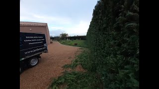 Taille dune haie de cupressus Paysagiste  Château Guibert Vendée Pays de la Loire Bennett [upl. by Rosen]