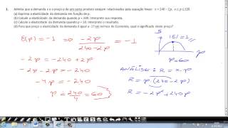 Derivada aplicada ao cálculo da elasticidade de demandapreço [upl. by Nino]