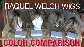 4 RAQUEL WELCH WIG COLORS COMPARED  Shaded Cappuccino Shaded Biscuit and More [upl. by Deibel]