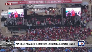 Live coverage Florida Panthers Stanley Cup Champions celebrate Warning Expletives [upl. by Hadwin371]